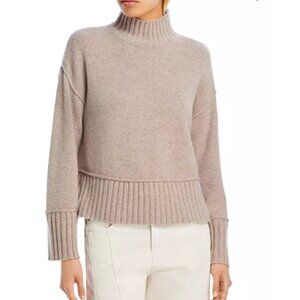AQUA Cashmere Boxy Mock Neck Cashmere Sweater-NWT